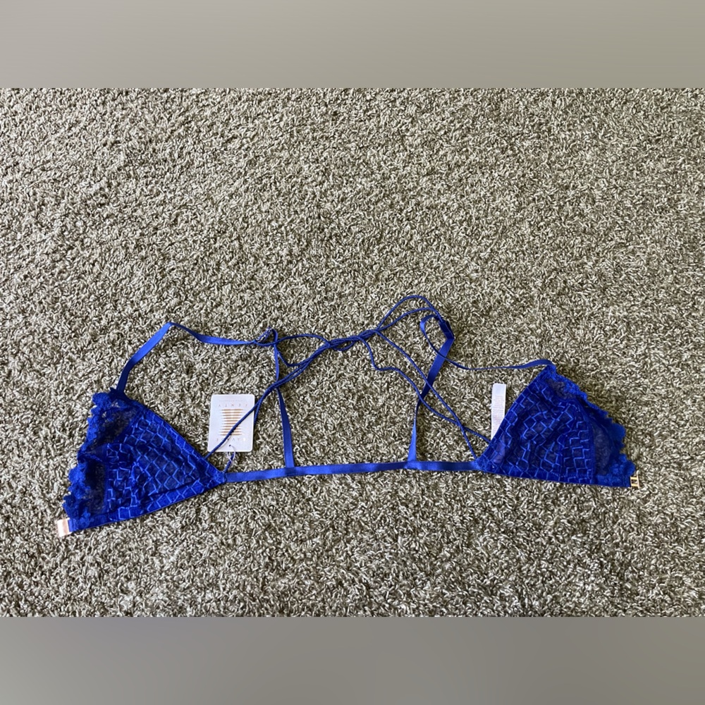 Electric blue strappy bra